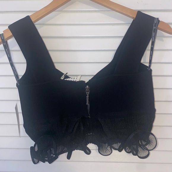 Herve Leger Ruffled Bra Top in Black - Picture 7 of 8